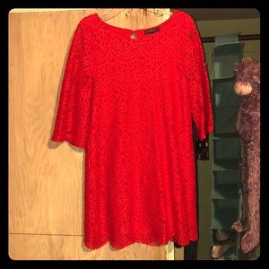Red lace dress
